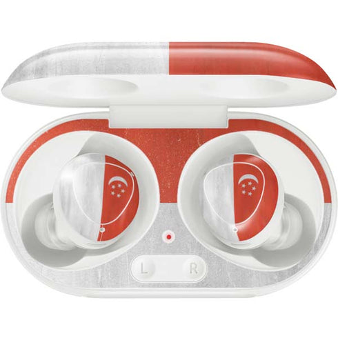 Singapore Flag Distressed Galaxy Buds Plus Skin